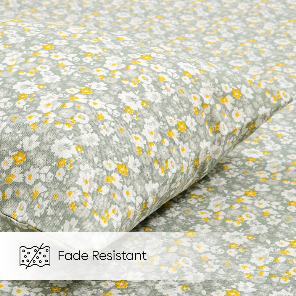 Verdant Whispers of Giverny Single Flat Size Bedsheet, 186 TC