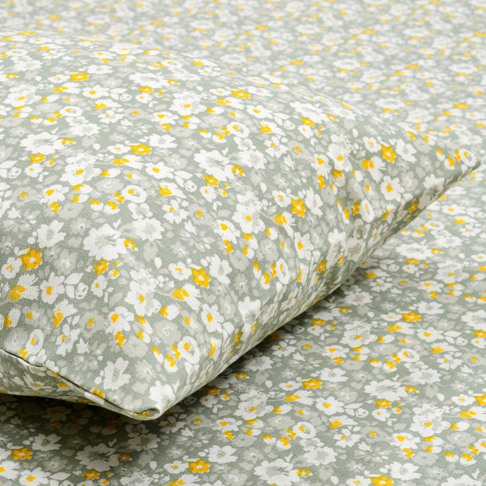 Verdant Whispers of Giverny Single Flat Size Bedsheet, 186 TC
