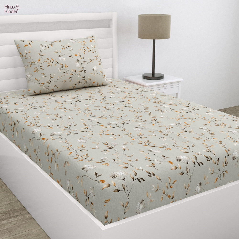 Florence Single Bed Sheet Set of 4, Ivory & Pink