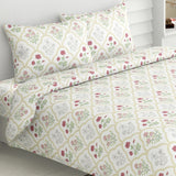 Rose Serenity, 100% Cotton King Size Bedsheet, 186 TC