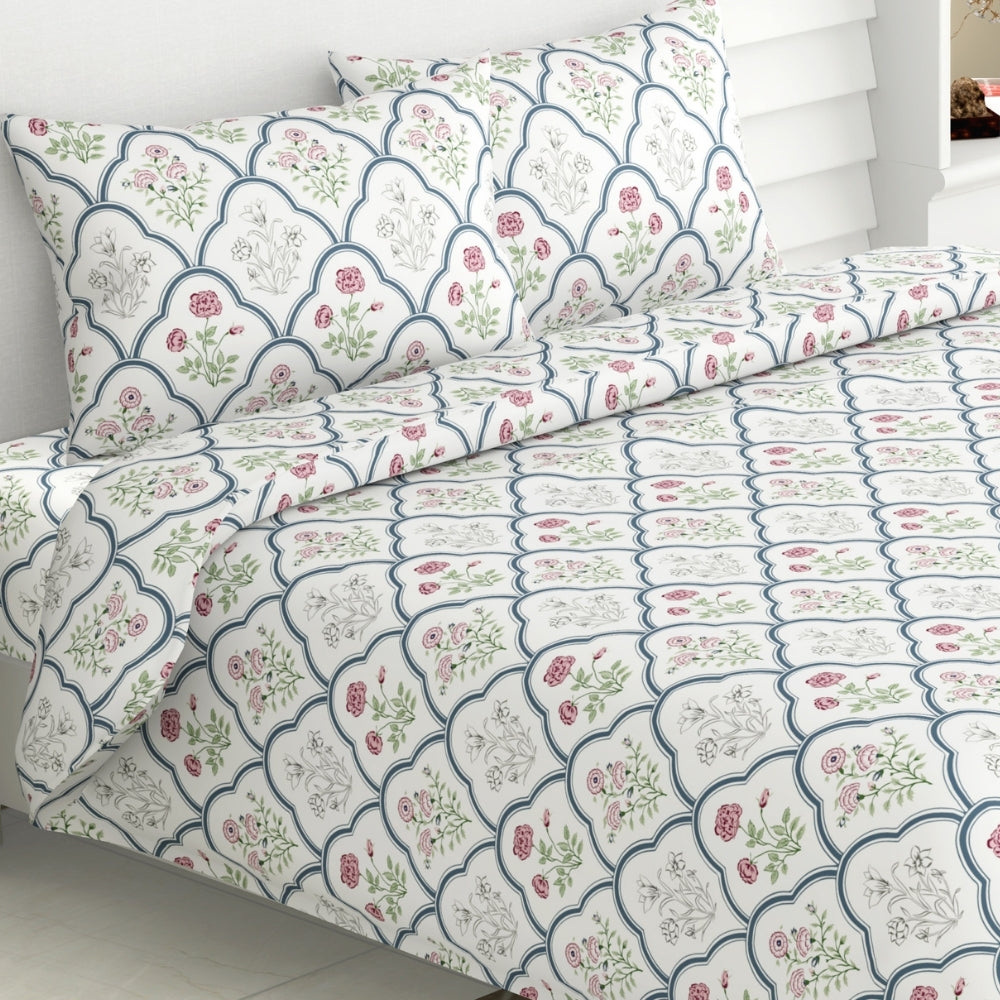 Classic Trells, 100% Cotton King Size Bedsheet, 186 TC