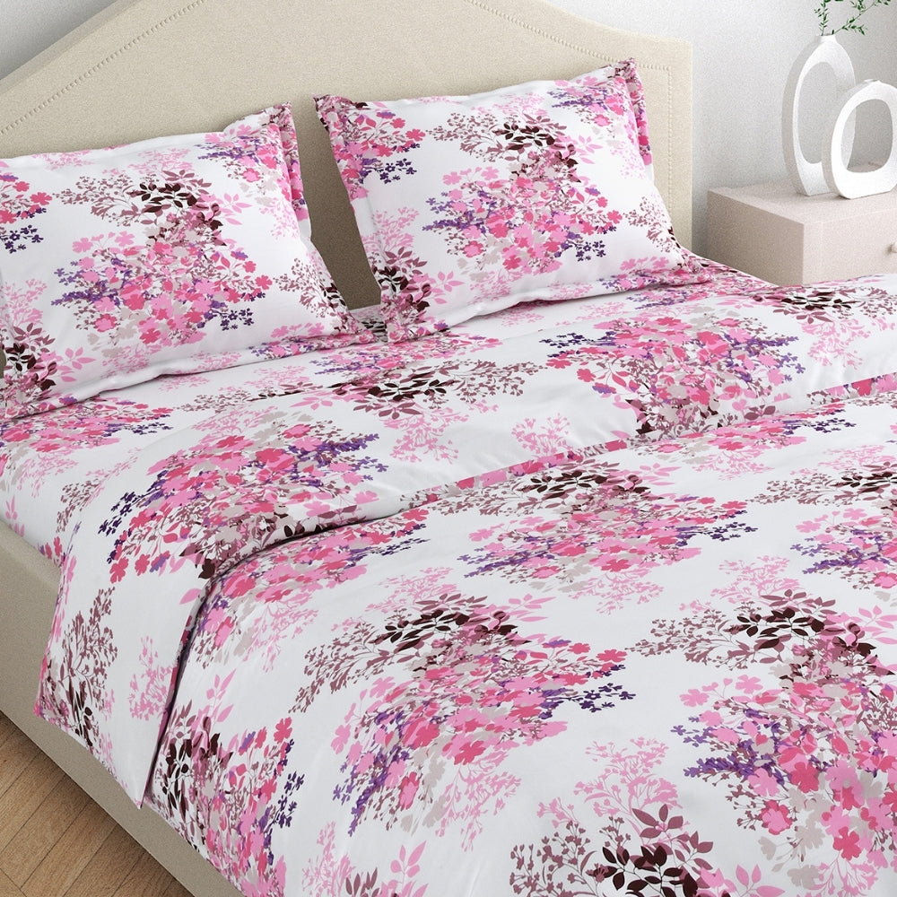 Greek Garden Romance 100% Cotton Double Bedsheet, 186 TC