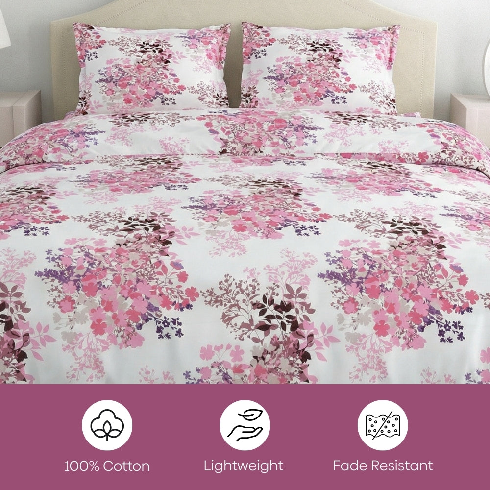 Greek Garden Romance 100% Cotton Double Bedsheet, 186 TC