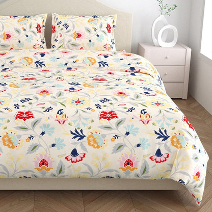 Maison Fleur All-Season Double Microfiber Bedsheet- Yellow, Red