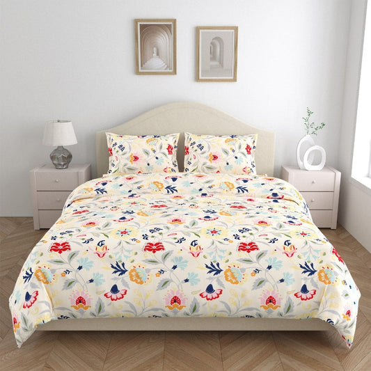 Maison Fleur All-Season Double Microfiber Bedsheet- Yellow, Red