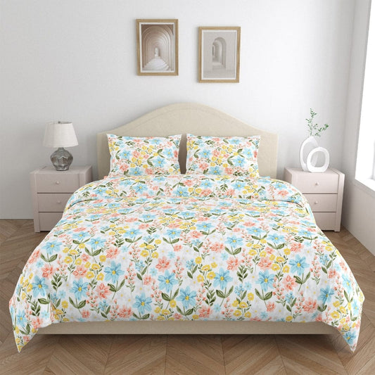 Chateau Luxe All-Season Double Microfiber Bedsheet- White, Blue