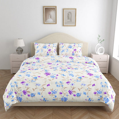 Nordic Haven All-Season Double Microfiber Bedsheet- Purple, White