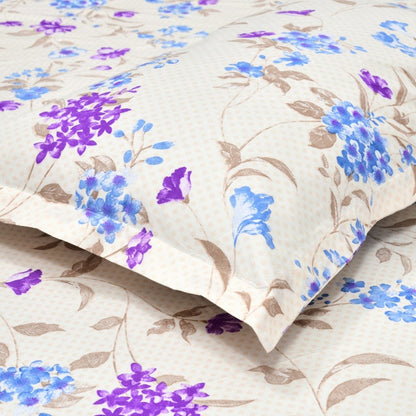 Nordic Haven All-Season Double Microfiber Bedsheet- Purple, White