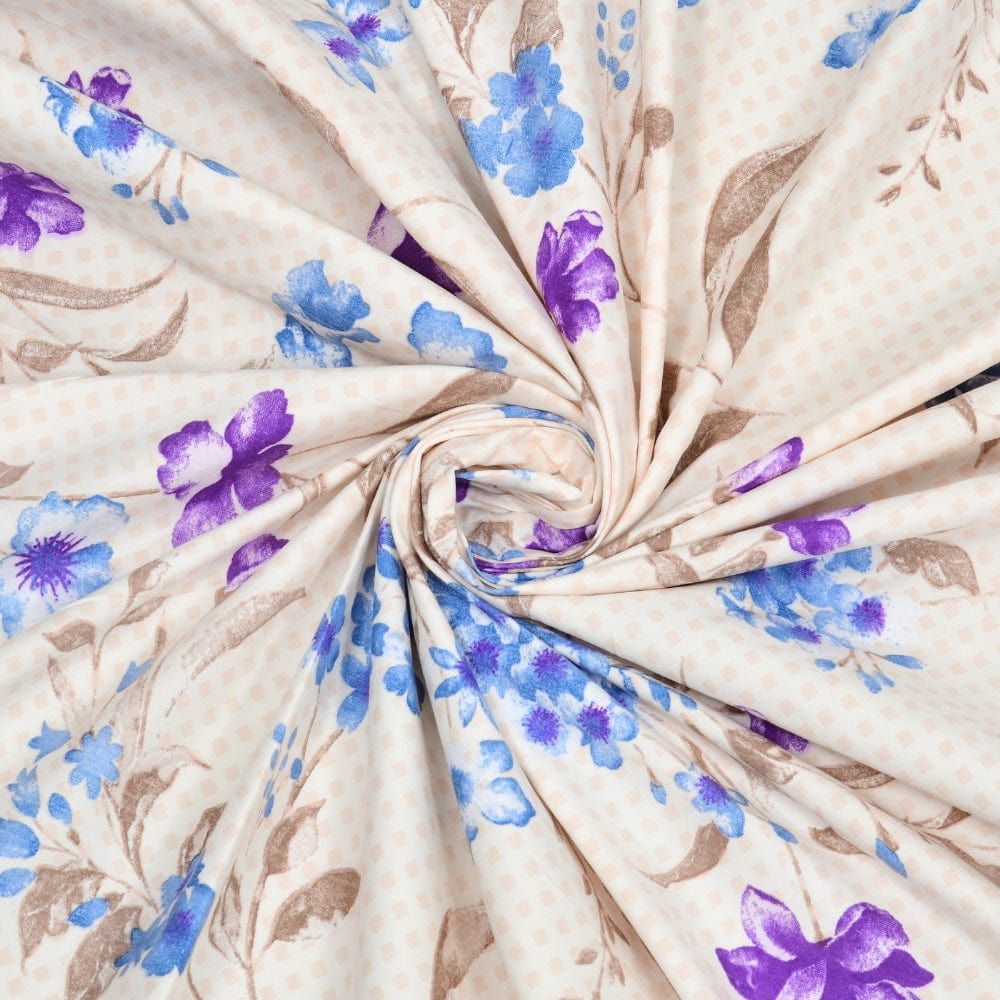 Nordic Haven All-Season Double Microfiber Bedsheet- Purple, White