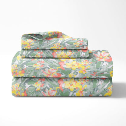 Ultra Soft Feel Bedsheet Set, Multicolor Bloomshroud Print