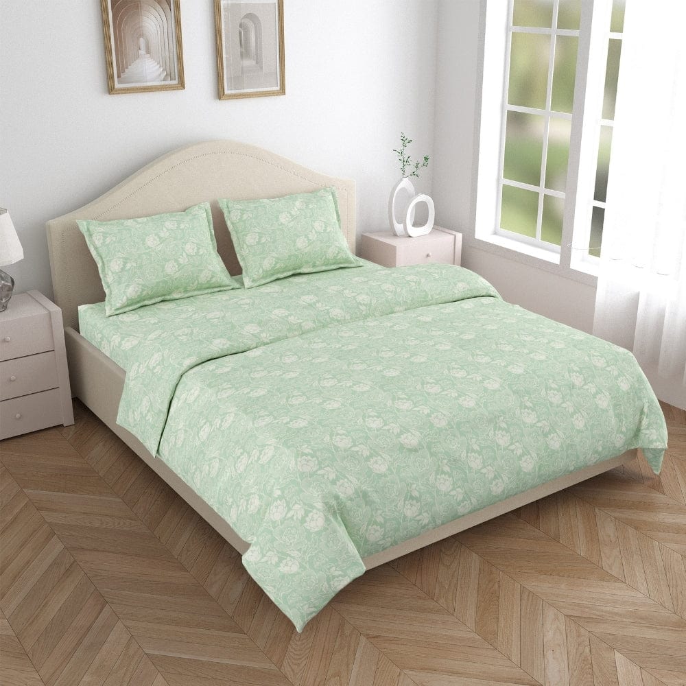 Ultra Soft Feel Bedsheet Set, Green Elysian Petals