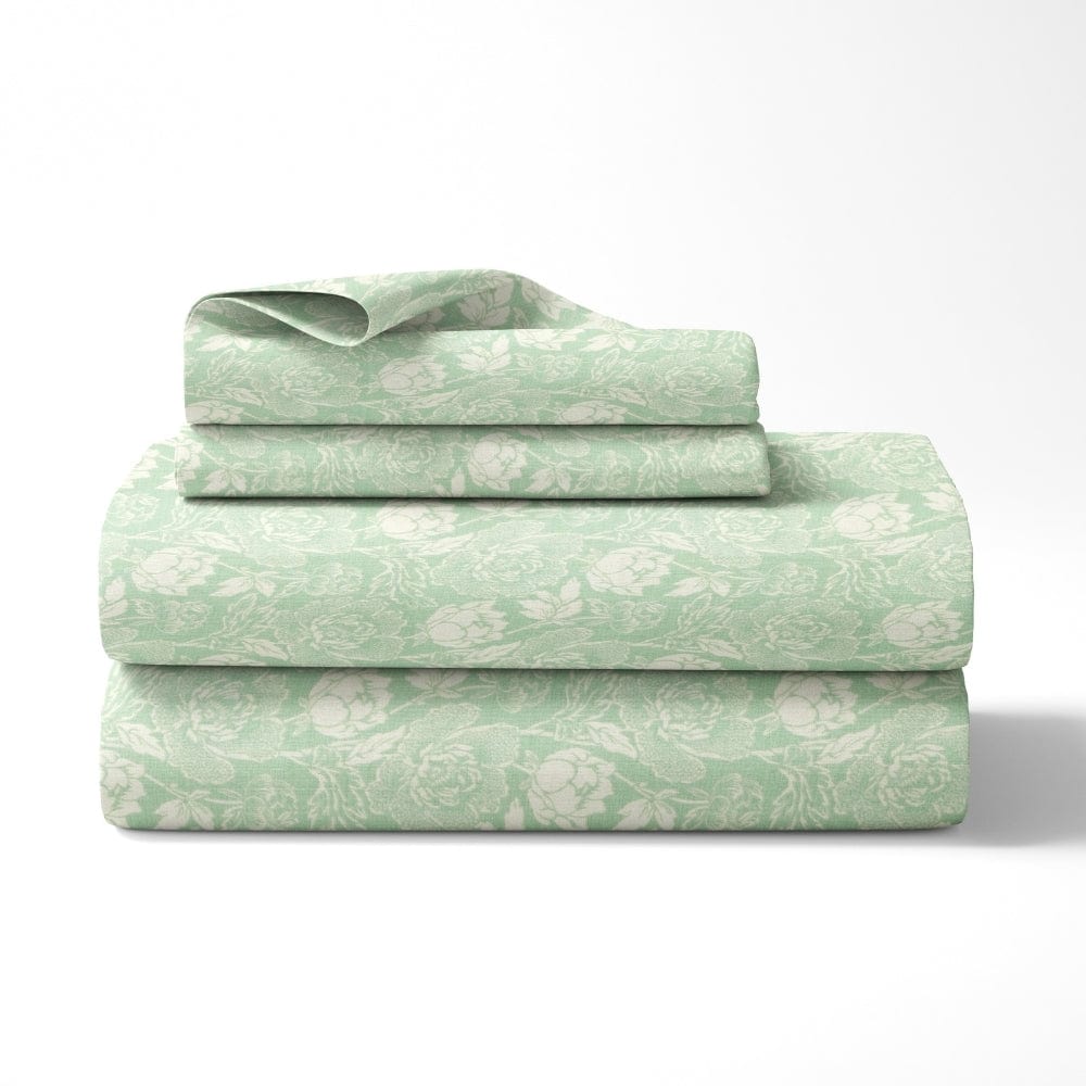 Ultra Soft Feel Bedsheet Set, Green Elysian Petals
