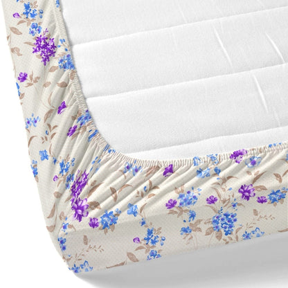 Nordic Haven All-Season Double Microfiber Bedsheet- Purple, White