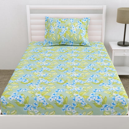 Blush Jubilee Ultra Soft Single Flat Microfiber Bedsheet, Blue-Green