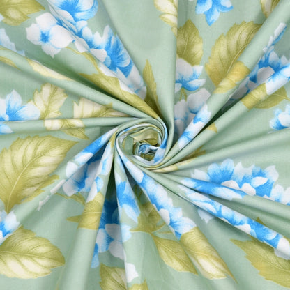 Blush Jubilee Ultra Soft Single Flat Microfiber Bedsheet, Blue-Green