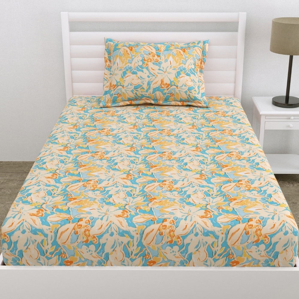 Bloom Soiree Ultra Soft Single Flat Microfiber Bedsheet, Multicolor