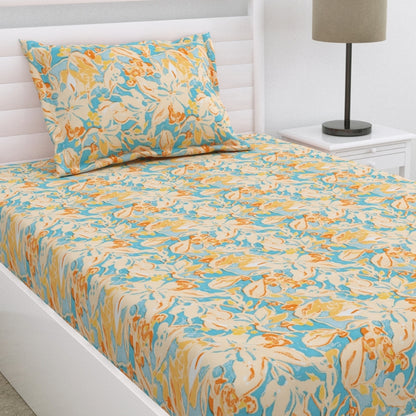 Bloom Soiree Ultra Soft Single Flat Microfiber Bedsheet, Multicolor