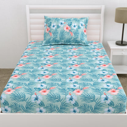Celestial Garden Ultra Soft Single Flat Microfiber Bedsheet, Blue