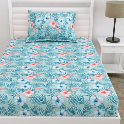 Celestial Garden Ultra Soft Single Flat Microfiber Bedsheet, Blue