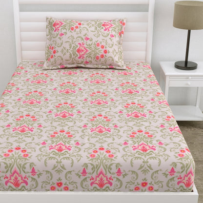 Flora Fantasia Ultra Soft Single Flat Microfiber Bedsheet, Pink