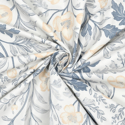 Midnight Blossom Ultra Soft Single Flat Microfiber Bedsheet, Blue