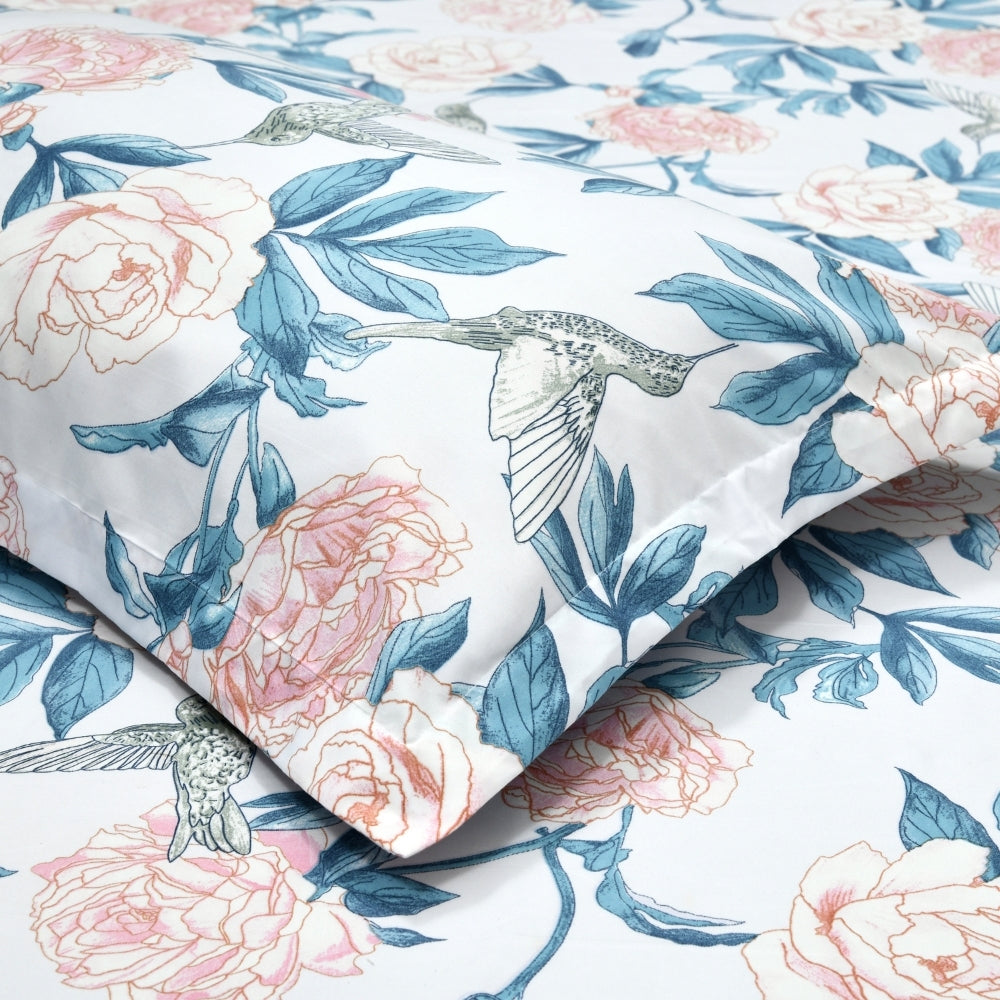 Orchid Aura Ultra Soft Single Flat Microfiber Bedsheet, Blue-Pink