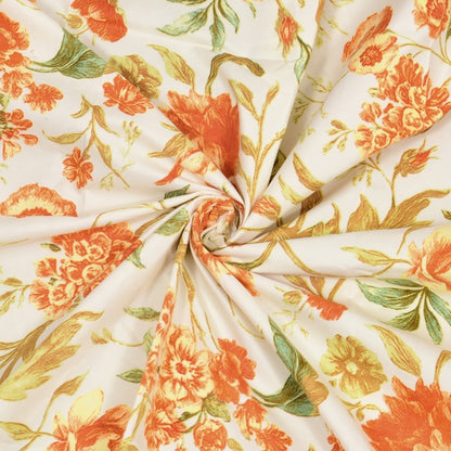 Petal Reverie Ultra Soft Single Flat Microfiber Bedsheet, Orange