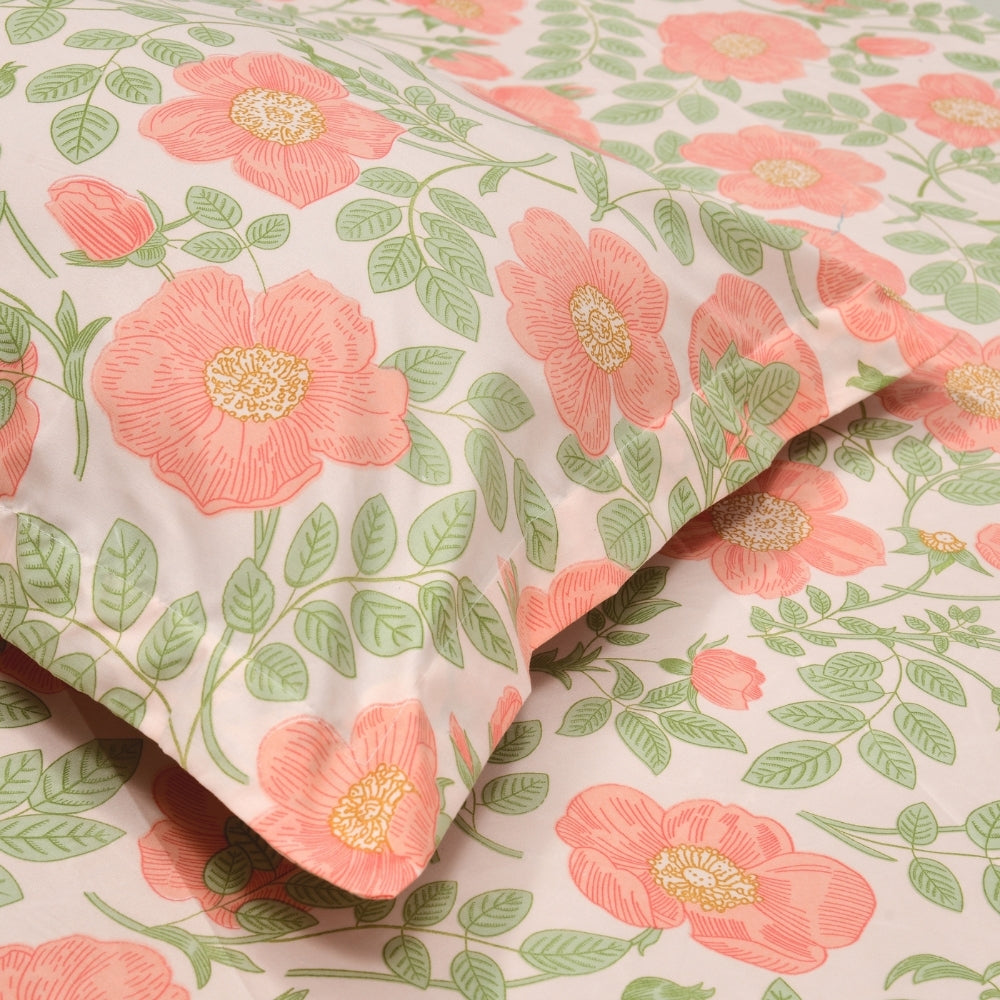 Twilight Florals Ultra Soft Single Flat Microfiber Bedsheet, Pink