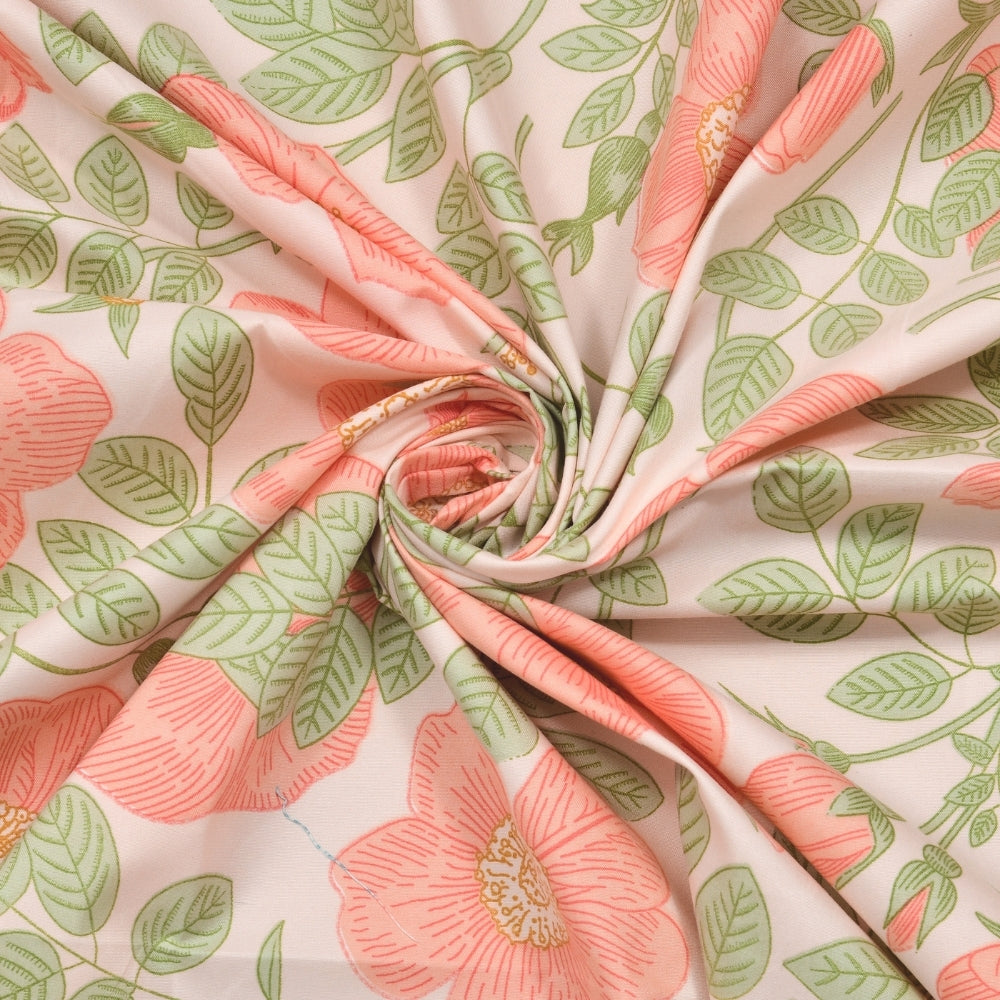 Twilight Florals Ultra Soft Single Flat Microfiber Bedsheet, Pink