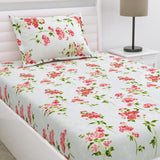 Velvet Bloom Ultra Soft Single Flat Microfiber Bedsheet, White