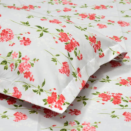 Velvet Bloom Ultra Soft Single Flat Microfiber Bedsheet, White