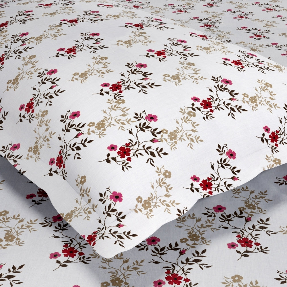 Belle Fleur 100% Cotton Double Flat Bedsheet, 144 TC