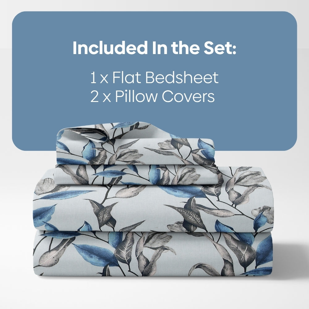 Florence Grove 100% Cotton Double Flat Bedsheet, 144 TC