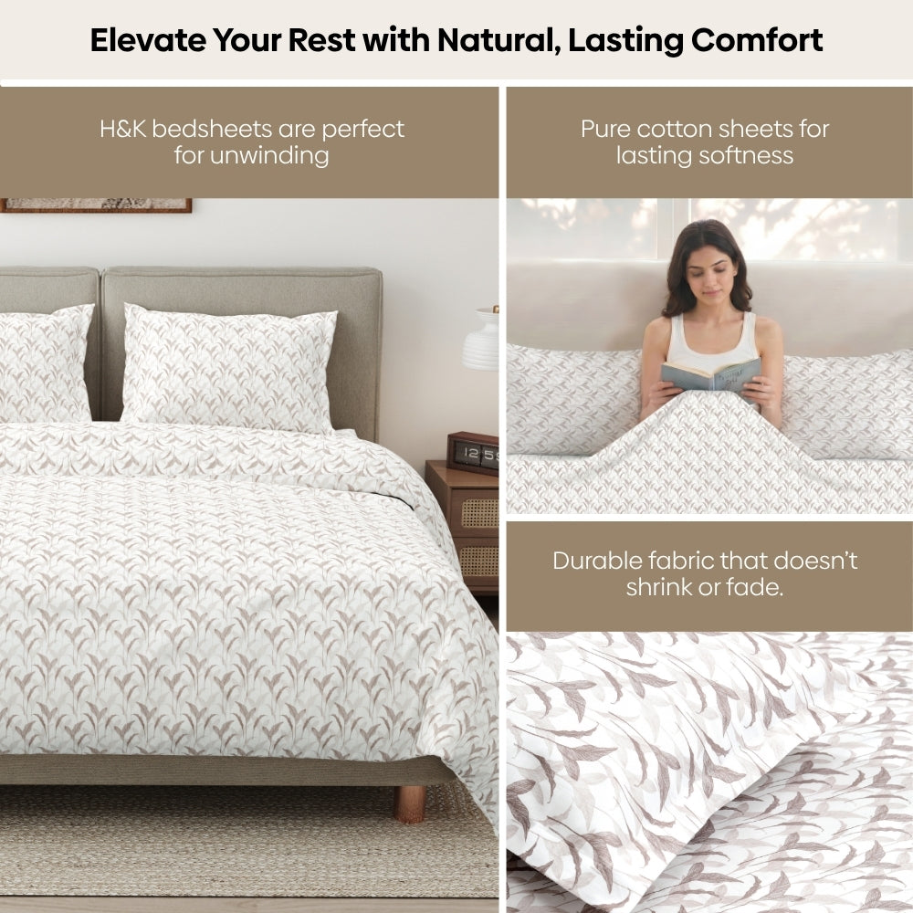 Velvet Canopy 100% Cotton Double Size Bedsheet, 300 TC