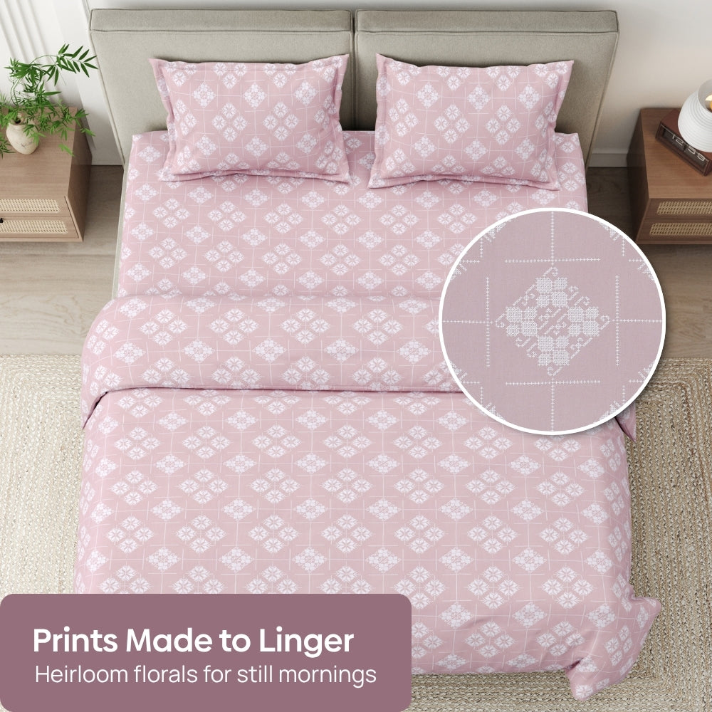 Opal Harmony 100% Cotton Double Size Bedsheet, 300 TC