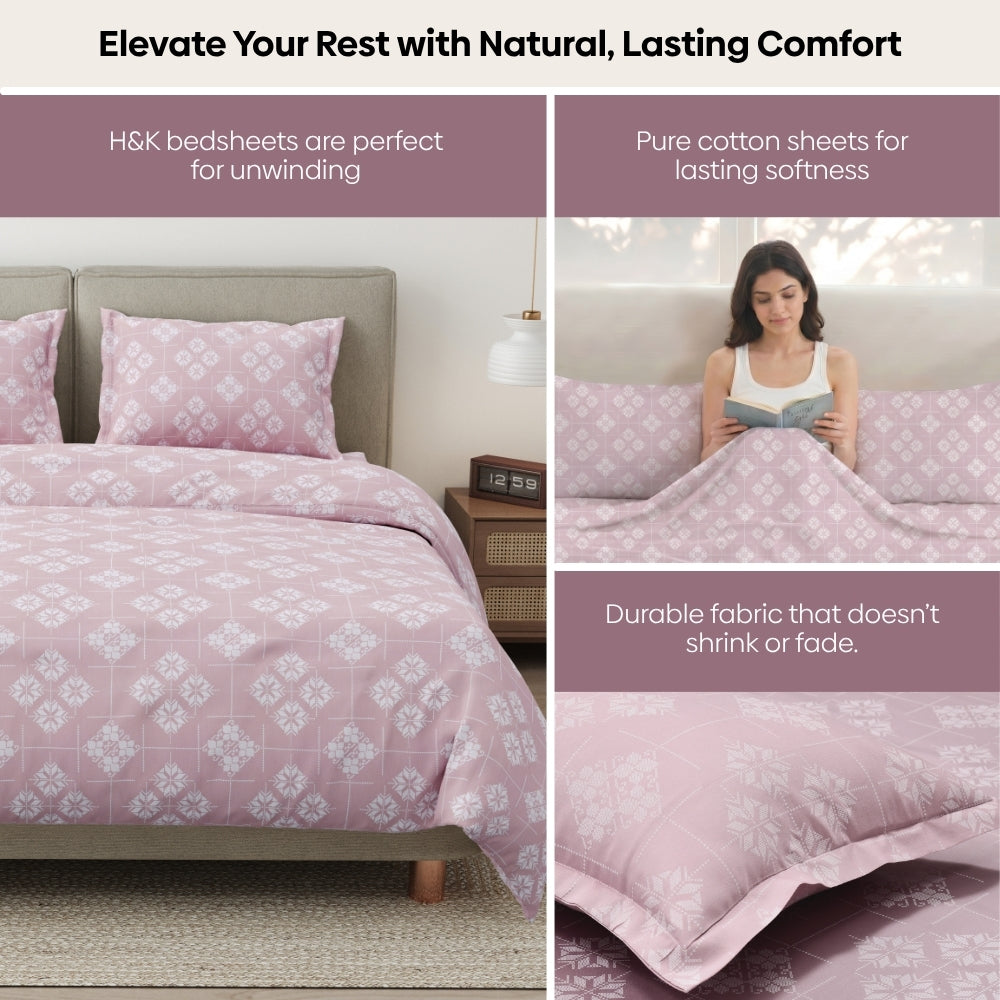 Opal Harmony 100% Cotton King Size Bedsheet, 300 TC