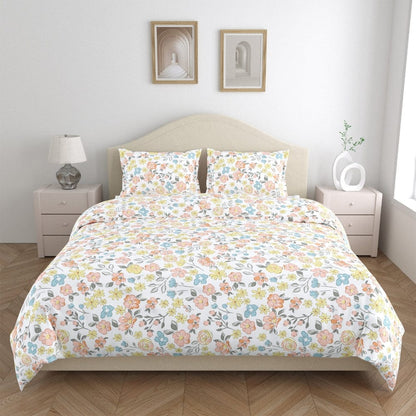 Island Bloom 100% Cotton Double Flat Bedsheet, 144 TC