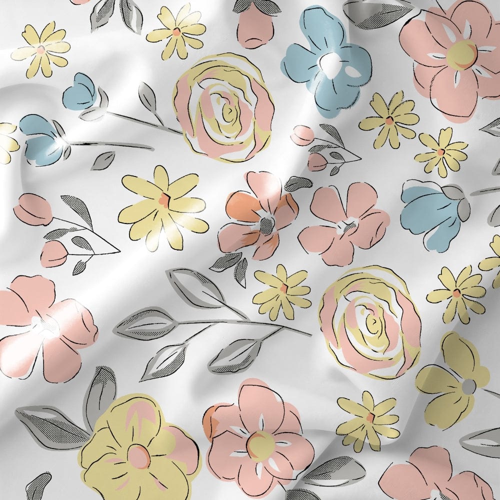 Island Bloom 100% Cotton Double Flat Bedsheet, 144 TC