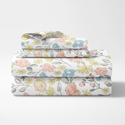 Island Bloom 100% Cotton King Flat Bedsheet, 144 TC