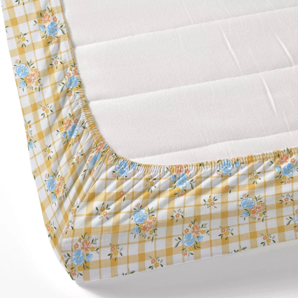 100% Combed Cotton 144 TC King Fitted Bedsheet Iris Whisper