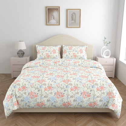 100% Combed Cotton 144 TC Double Flat Bedsheet Petalhaze