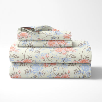 100% Combed Cotton 144 TC King Flat Bedsheet Petalhaze