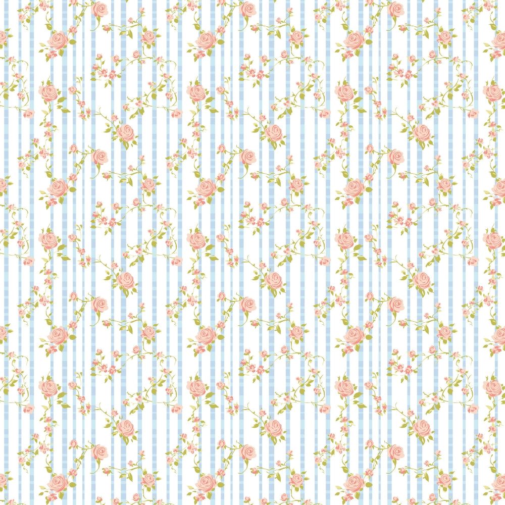 Rosaline Stripes 100% Cotton King Flat Bedsheet, 144 TC