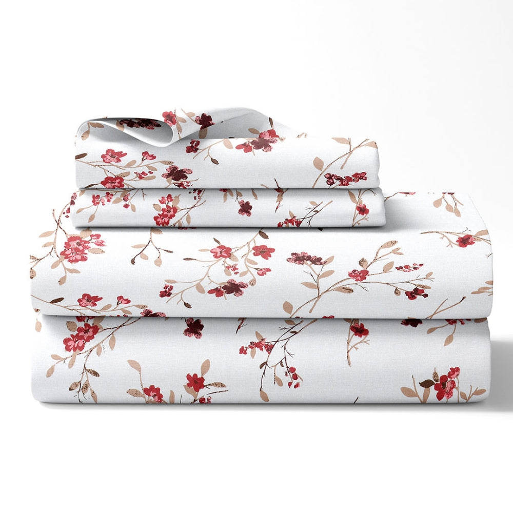 SpringTide 100% Cotton Double Size Bedsheet, 144 TC
