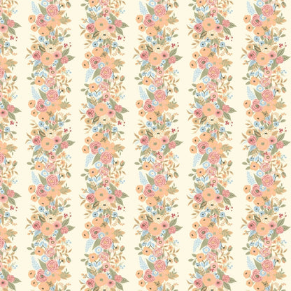 Vintage Peony 100% Cotton Double Size Bedsheet, 144 TC