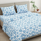 Bluebell Whisper 100% Cotton King Bedsheet, 144 TC - Bedsheets | haus & kinder