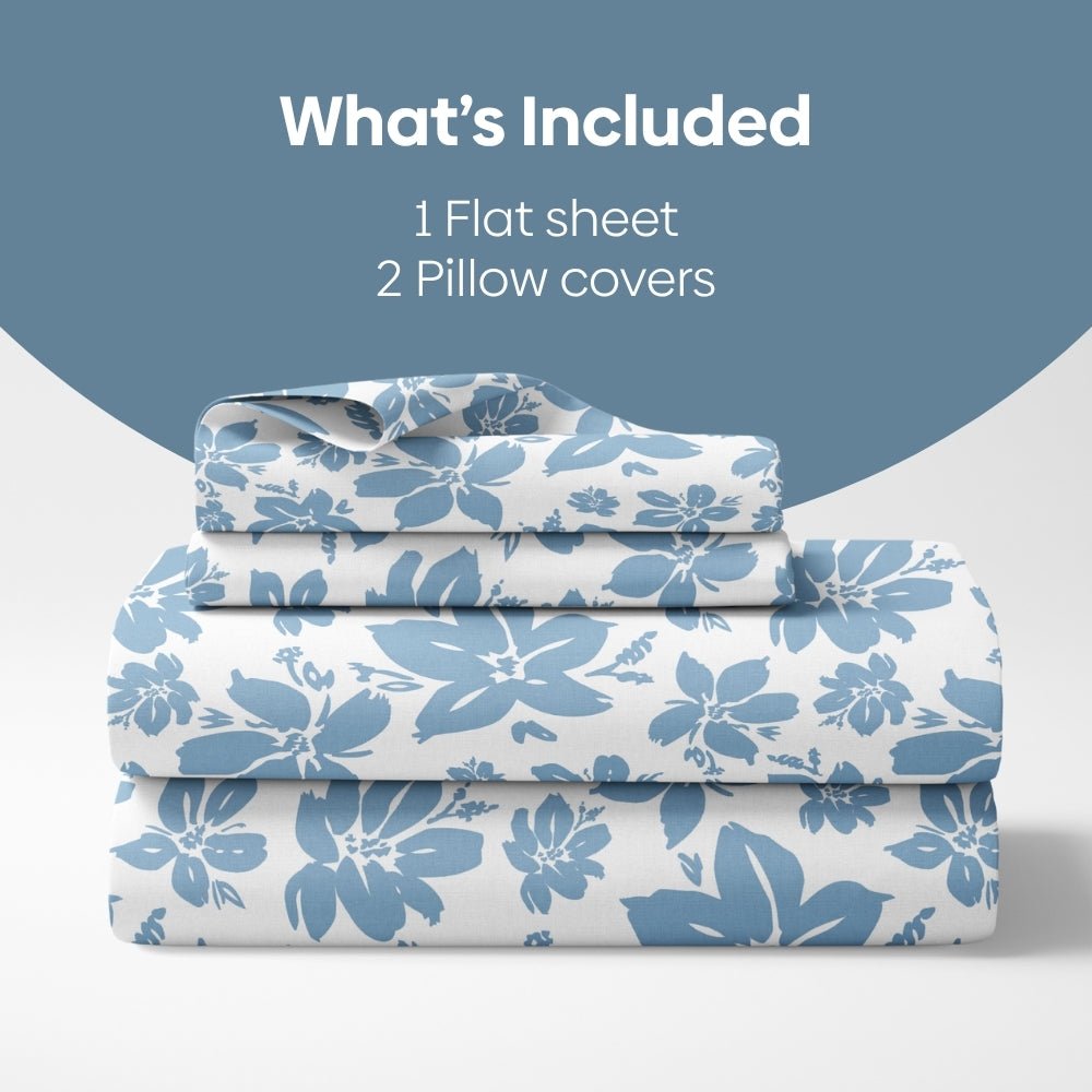 Bluebell Whisper 100% Cotton King Bedsheet, 144 TC - Bedsheets | haus & kinder