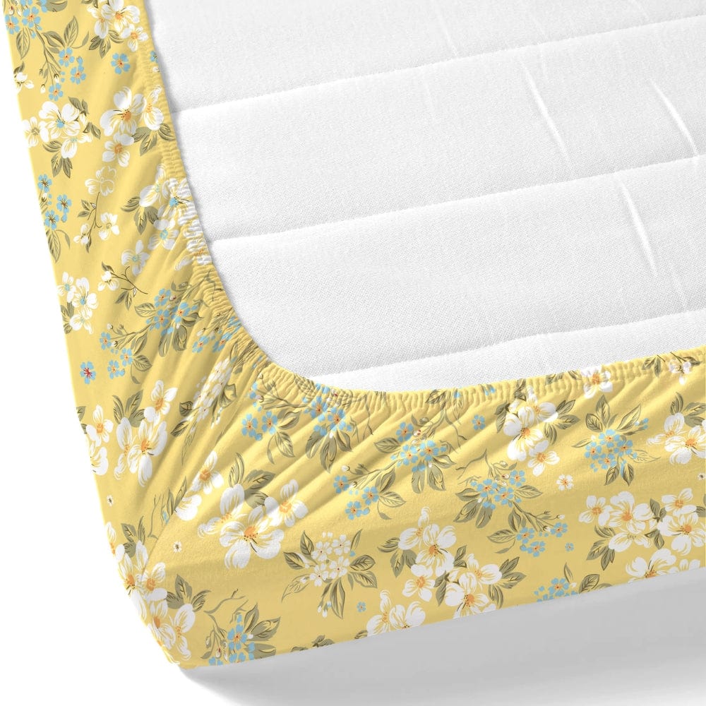 100% Combed Cotton 144 TC Double Fitted Bedsheet Floroise