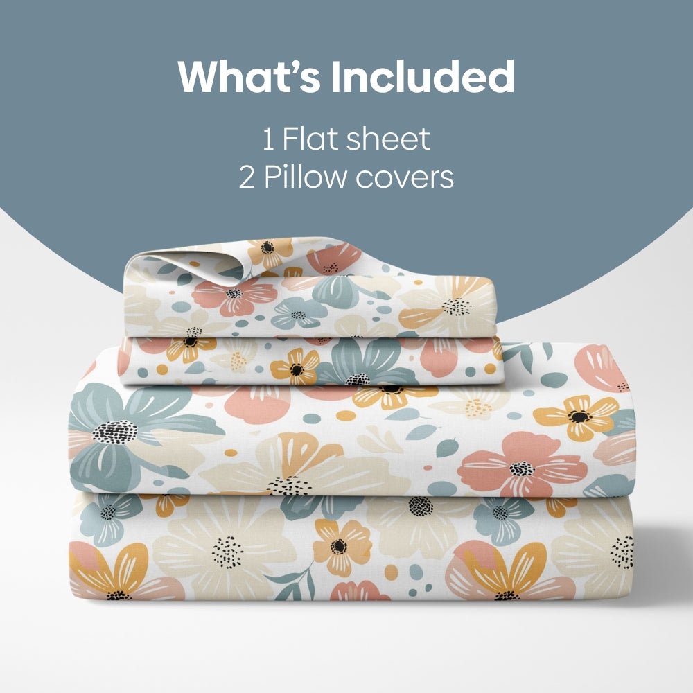 Hawaiian Petals 100% Cotton King Bedsheet, 144 TC - Bedsheets | haus & kinder