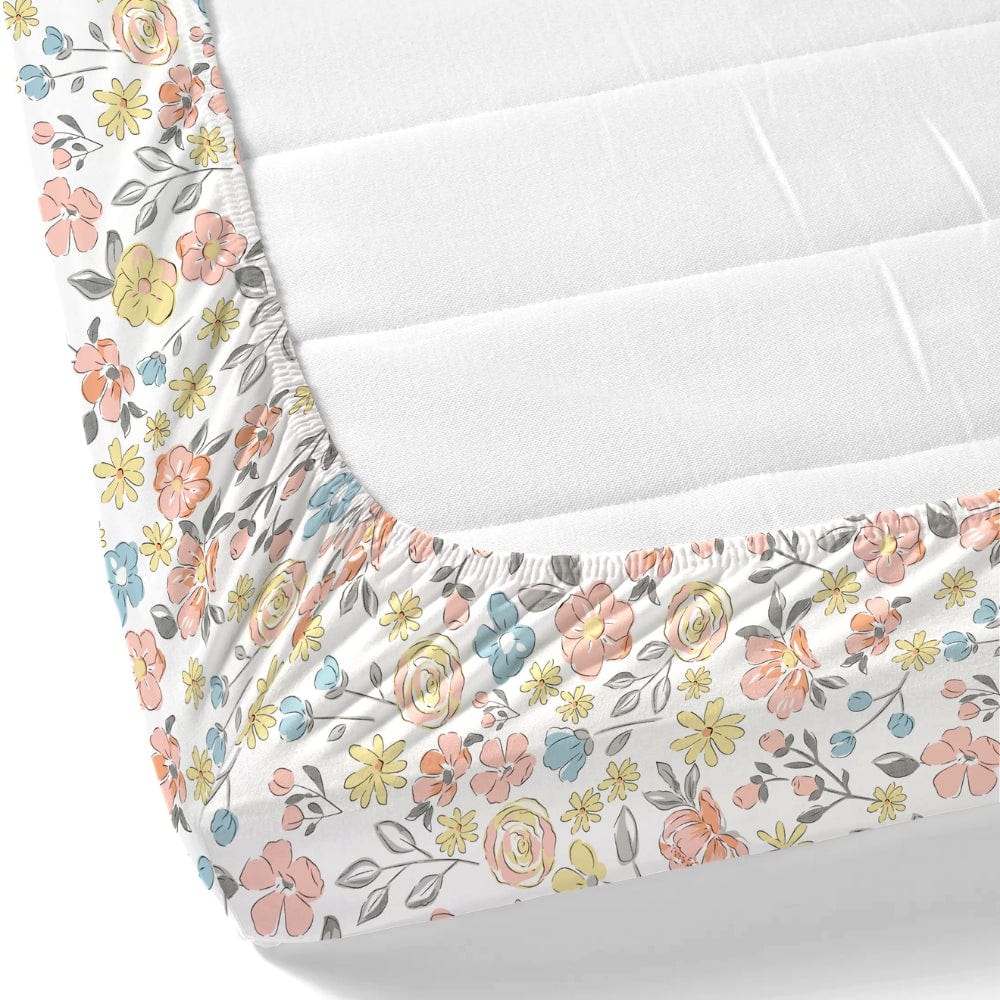 Island Bloom 100% Cotton Double Fitted Bedsheet, 144 TC